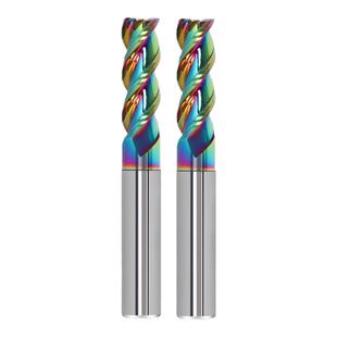 3刃七彩高钴涂层 白钢铣刀 铝用 含铝 立铣刀数控刀具 全磨高速钢