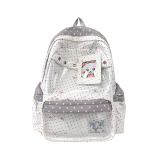可爱波点痛包双肩包女学生大容量透明书包初中高中生电脑背包