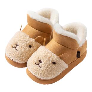 儿童棉拖鞋女童包跟冬季保暖居家室内防滑男孩2025新款宝宝毛棉鞋