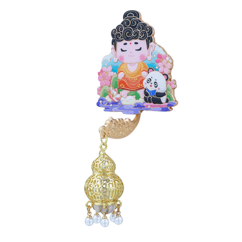 乐山大佛发光灯笼金属冰箱贴