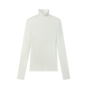 如意连云 春秋装新款美利奴羊毛高领无缝针织衫女简约修身打底衫