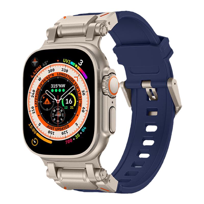 适用AppleWatch9苹果手表Ultra1/2表带新款s8改装液态硅胶s7透气腕带探索者iWatch6/5/4SE防水耐用49/45/44mm