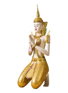泰式金色迎宾跪佛摆件东南亚风格