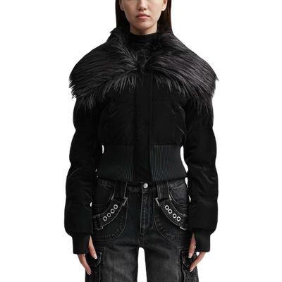 Misbhv Velvet Latex Cropped Puffer Jacket 外套女HBX