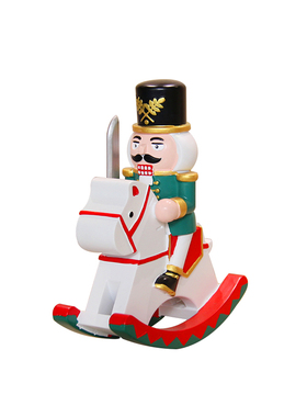 胡桃夹子桌面摇摇木马解压摆件儿童房木偶骑兵装饰品摆设生日礼物