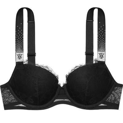 维密闪钻Logo肩带性感文胸