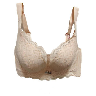 大红宽带文胸大码C精品聚拢收副乳溥款内衣无钢圈全罩古蒂花3056