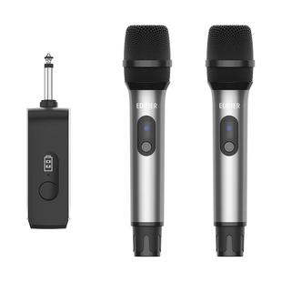 漫步者MK20无线手持话筒儿童家用K歌唱歌KTV一拖二万能充电麦克风