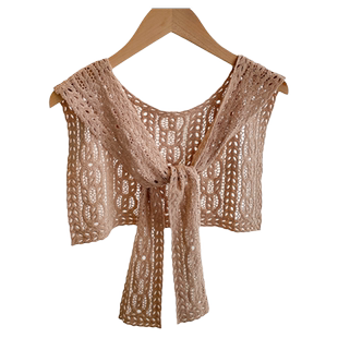 钩花镂空小披肩女外搭配饰衬衫裙子蕾丝假领子夏季薄坎肩搭肩围脖