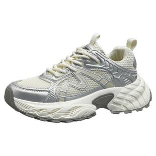 马克华菲男鞋2026新款秋季透气老爹鞋男士厚底增高休闲运动鞋男款