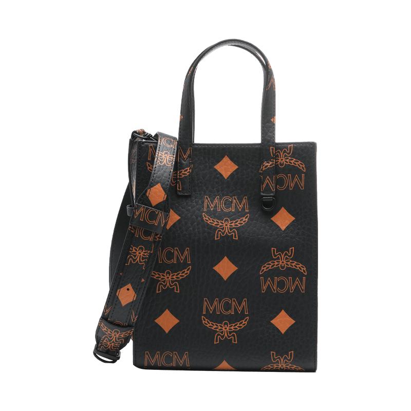 【自营】MCM女士LOGO印花手提包托特包斜挎包迷你号