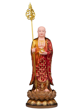 地藏王菩萨佛像树脂彩绘九华山站地藏王谛听南无大愿地藏王像摆件