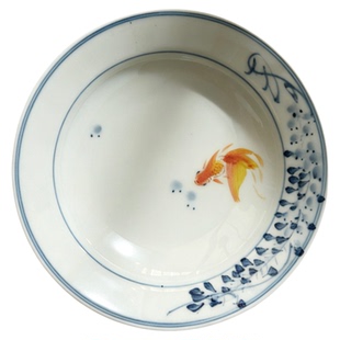 景德镇餐具非遗高温釉下彩手绘家用陶瓷碗碟2026款8寸折腰盘