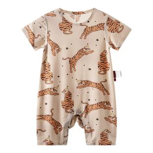 [魔幻剧场]aqpa爱帕婴儿连体衣莫代尔夏季薄短袖哈衣宝宝衣服外出