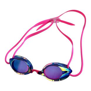 日本Swans粉色诗扣眼式无胶圈近视防雾比赛竞速泳镜镀膜竞技泳镜