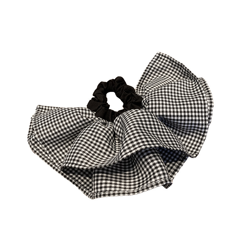 发圈布艺法式黑白格子头绳