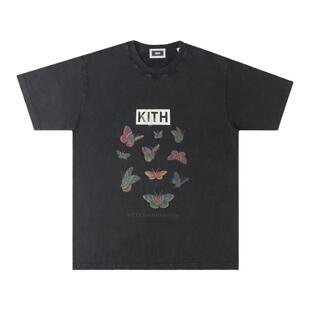 KITH box 25SS BUTTERFLY VINTAGE t恤蝴蝶彩蝶新款水洗短袖男女