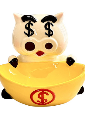 可爱元宝小猪收纳摆件客厅电视柜卧室桌面装饰品搞怪卡通家居摆设