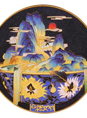 景泰蓝玄关手工艺装饰画诗翼金丝