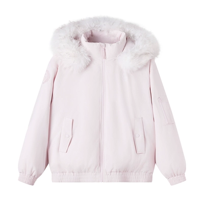 Kappa卡帕 毛领鸭绒羽绒服女2025秋冬新款加厚工装派克服羽绒外套