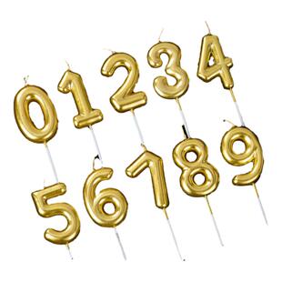 ins网红数字蜡烛0-9金色蛋糕用蜡烛岁数儿童派对插件生日蛋糕装饰