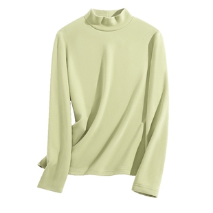 都市丽人双面绒德半高领打底衫女2026新款保暖加绒上衣外穿内搭X