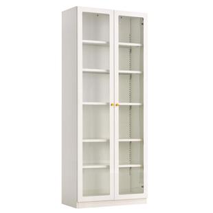 YDD布赛芙玻璃门书柜 钢制防尘书架带门亚克力家用客厅满墙储物柜