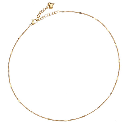 Noble Lady 手工定制超细精致简约18K金金属choker锁骨链短款颈链
