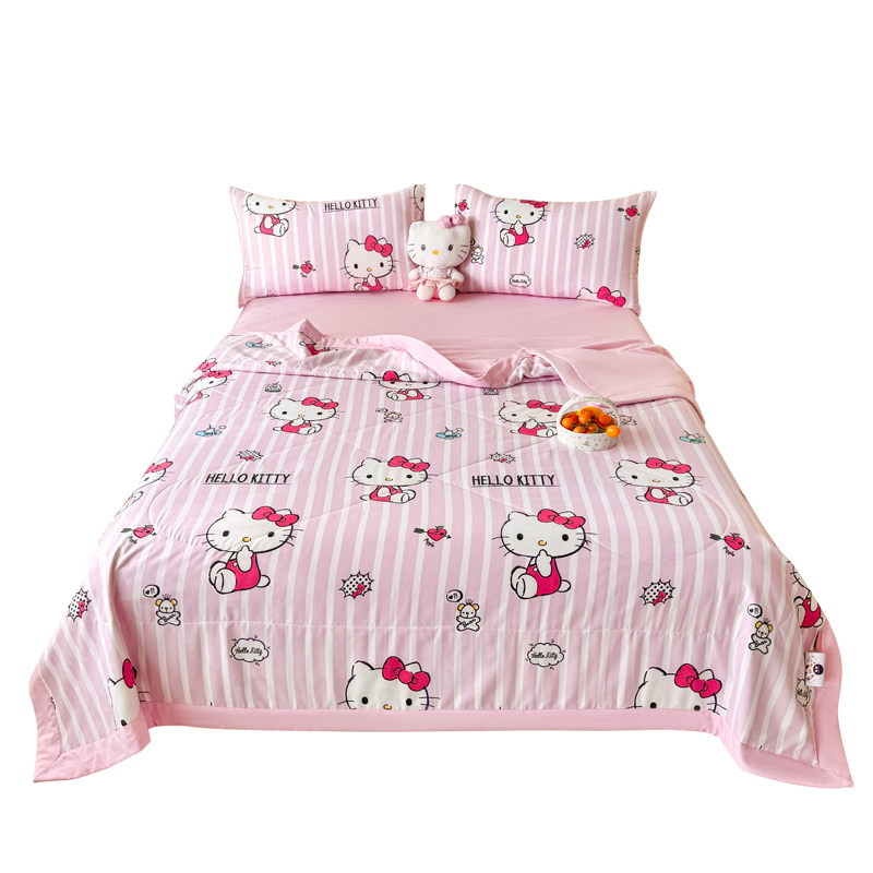 HelloKitty纯棉夏被空调被KT猫儿童卡通幼儿园全棉夏凉被子可机洗
