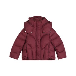 布丁哈鲁童装冬装女童2025冬季新款儿童休闲百搭三防连帽羽绒服