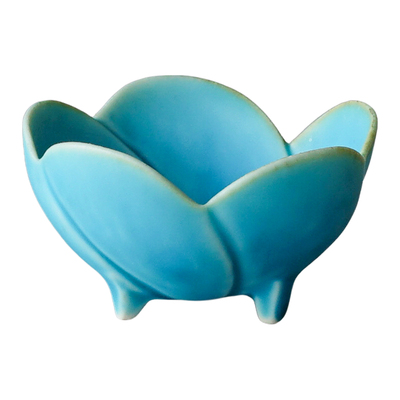 日本进口创意三足高台花朵小钵