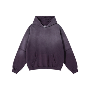 美式复古假两件连帽卫衣hoodies