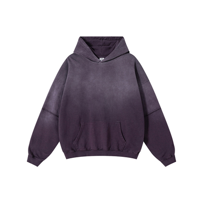 美式复古假两件连帽卫衣hoodies