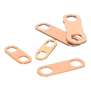 国标T2纯紫铜全铜锂电池连接片电机过流黄铜排法兰防静电跨接铜片