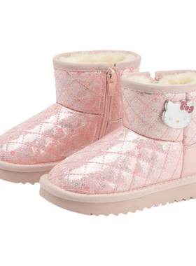 HelloKitty女童加绒雪地靴