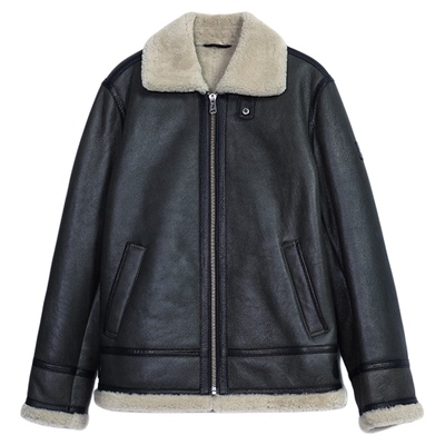 MCS冬季巴恩风皮衣真皮