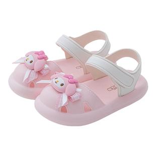 阿鲁丸凉鞋女童夏2025新款可爱三丽鸥防滑包头透气儿童沙滩鞋外穿