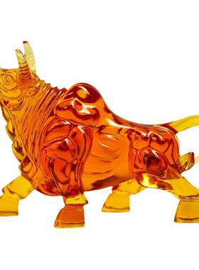 居家前台摆放节日商务送礼琉璃牛