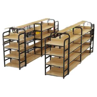 中岛柜超市货架置物架文具双面展柜便利店零食陈列架化妆品展示架