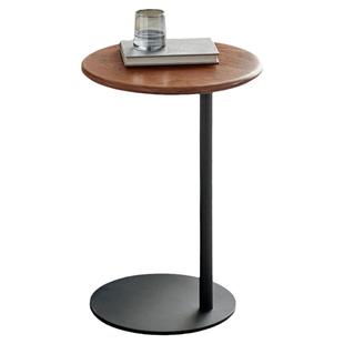 源氏木语西物家用实木边几黑胡桃木客厅沙发小圆桌阳台C型小茶几