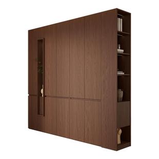 定制全实木鞋柜家用门口收纳柜胡桃一体靠墙入户橡木玄关储物高柜