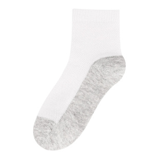 学生袜子男款女春夏新款中腰灰底中筒袜子学院风网眼儿童短袜纯棉