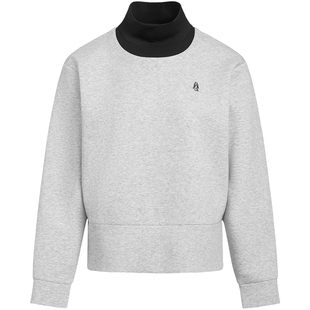 【双面布假两件】暇步士设计感半高领休闲卫衣秋季宽松拼色上衣女