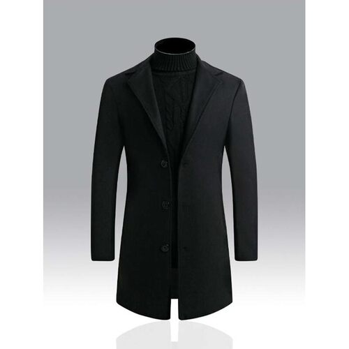 E 66729 Long Coat Slim Fit Casual Jacket 韩版修身风衣 专