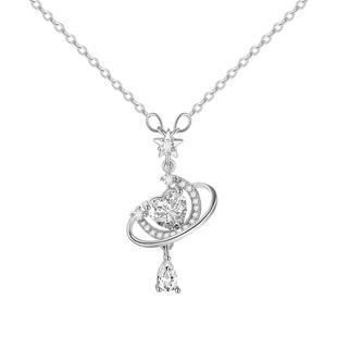 999纯银梦幻星月项链女轻奢小众设计感锁骨链520情人节礼物送女友