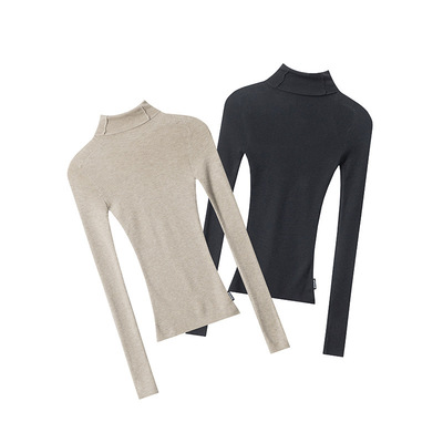 HeyHenry 2025欧美秋冬半高领小众修身显瘦百搭毛衣女针织衫潮牌