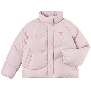 Lee25秋冬新品舒适版立领插肩袖小Logo设计女羽绒服休闲潮流