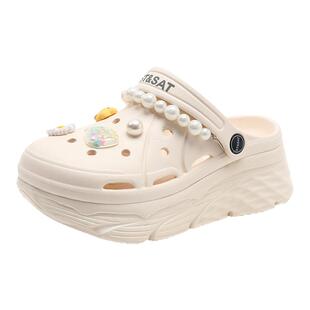 星期六洞洞鞋女款女士女鞋正品新款夏季厚底凉鞋增高软底女款拖鞋