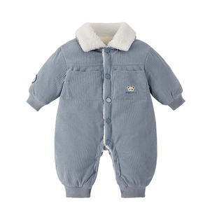 [抗菌a类]婴童连体衣秋冬男童新中式加绒爬服1岁宝宝哈衣婴儿冬装