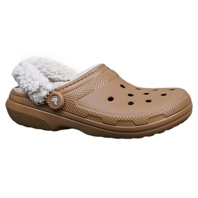 Crocs卡骆驰秋冬经典羊茸洞洞鞋